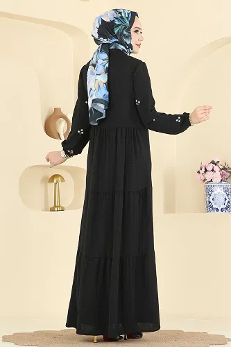 moda selvim الفستان أسود 5572ZNN863 - Thumbnail