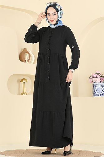 moda selvim الفستان أسود 5572ZNN863 - Thumbnail