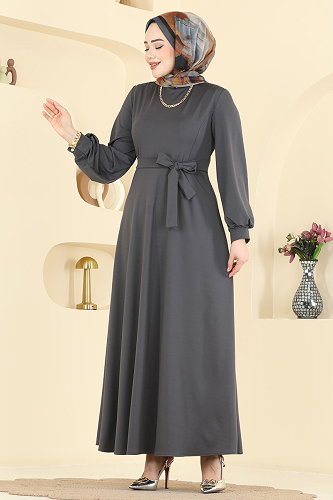 moda selvim Dress 5573ZNNK1102 Anthracite - Thumbnail