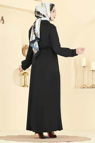 moda selvim Dress 5573ZNNK1102 Black - Thumbnail