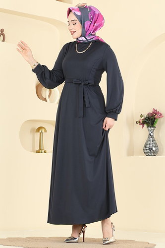 moda selvim Dress 5573ZNNK1102 Smoked - Thumbnail