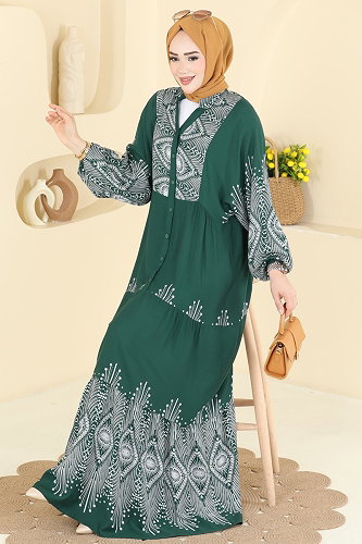 moda selvim الفستان زيتي 5575ZNNK1102 - Thumbnail