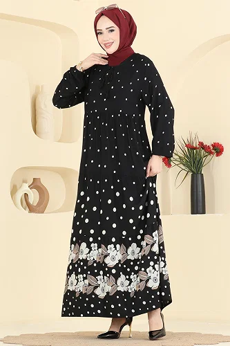 moda selvim Dress 5576ZNNK1102 Black - Thumbnail