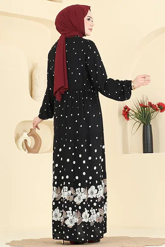 moda selvim Dress 5576ZNNK1102 Black - Thumbnail