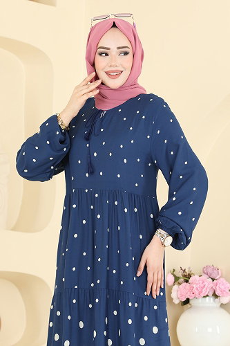 moda selvim الفستان ازرق 5576ZNNK1102 - Thumbnail