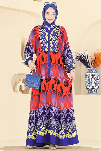 moda selvim Dress 5577ZNNK1102 Red - Thumbnail