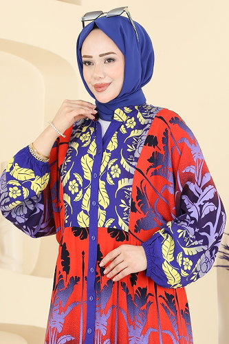 moda selvim Dress 5577ZNNK1102 Red - Thumbnail