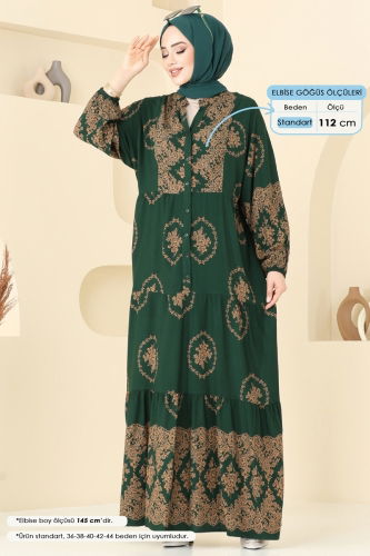 moda selvim الفستان زيتي 5585ZNNK1102 - Thumbnail