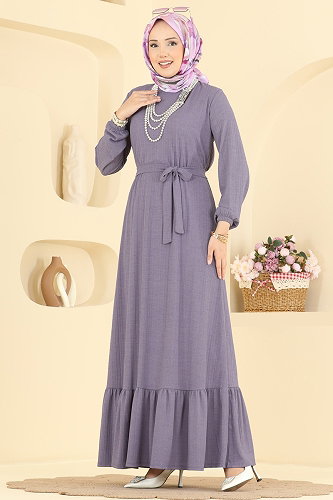 moda selvim Dress 5589ZNNK1102 Lilac - Thumbnail