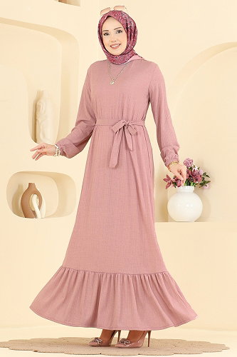 moda selvim Dress 5589ZNNK1102 Powder - Thumbnail