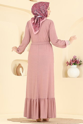 moda selvim Dress 5589ZNNK1102 Powder - Thumbnail