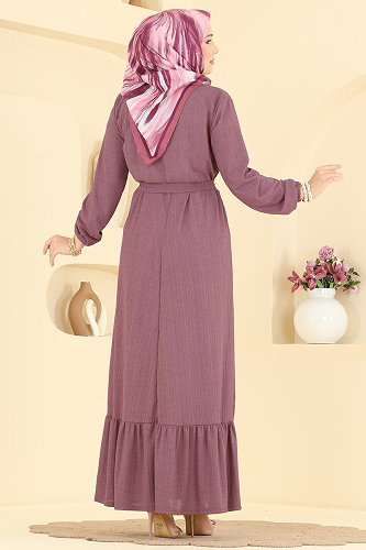 moda selvim الفستان وردي 5589ZNNK1102 - Thumbnail