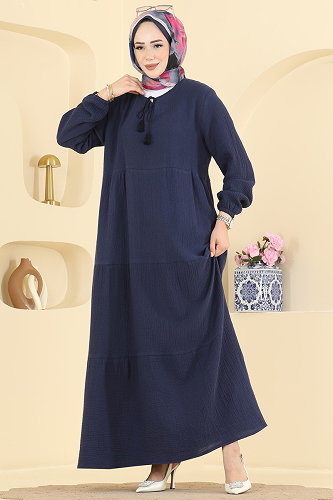 moda selvim الفستان كحلي 5591ZNNK1102 - Thumbnail