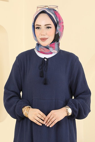 moda selvim الفستان كحلي 5591ZNNK1102 - Thumbnail