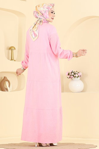 moda selvim Dress 5591ZNNK1102 Pink - Thumbnail