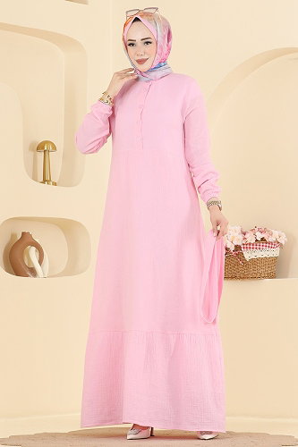 moda selvim Dress 5592ZNNK1102 Pink - Thumbnail