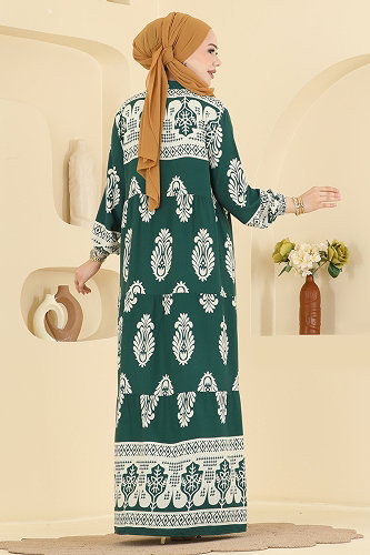 moda selvim الفستان زيتي 5593ZNNK1102 - Thumbnail
