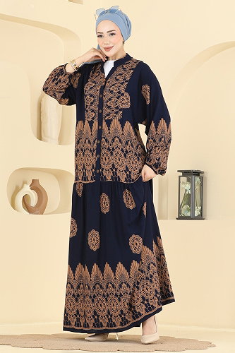 moda selvim الفستان كحلي 5594ZNNK1102 - Thumbnail