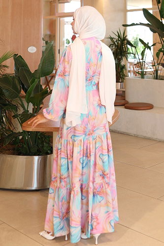 moda selvim Dress 560BRZK1151 Pink - Thumbnail