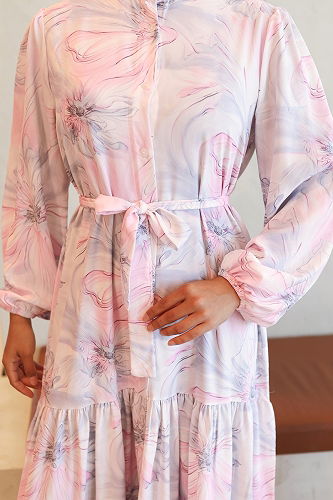 moda selvim Dress 560BRZK1151 Powder - Thumbnail