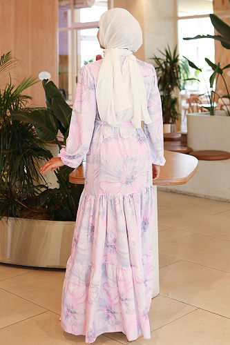 moda selvim Dress 560BRZK1151 Powder - Thumbnail