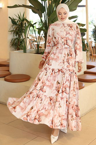 moda selvim الفستان عسلي 561BRZK1151 - Thumbnail