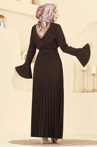 moda selvim Dress 5627EDF311 Brown - Thumbnail