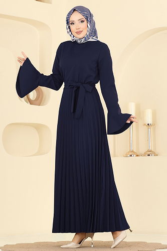 moda selvim Dress 5627EDF311 Navy Blue - Thumbnail