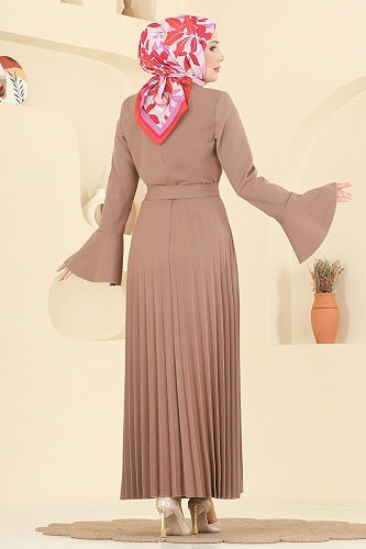 moda selvim الفستان بيج 5627EDF311 - Thumbnail