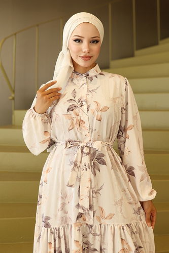 moda selvim Dress 562BRZK1151 Beige - Thumbnail