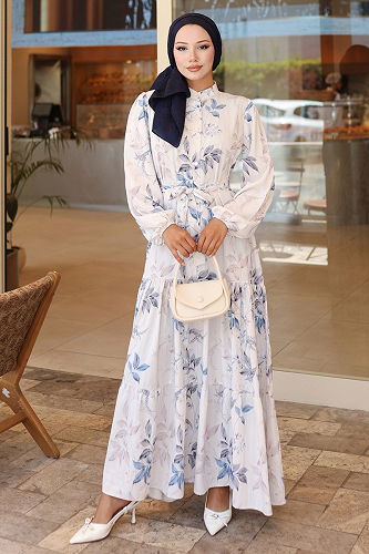 moda selvim الفستان أزرق 562BRZK1151 - Thumbnail