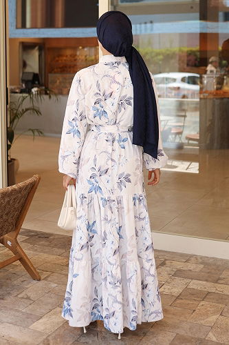 moda selvim الفستان أزرق 562BRZK1151 - Thumbnail