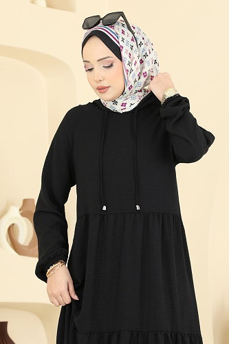 moda selvim Dress 5635ZNN863 Black - Thumbnail