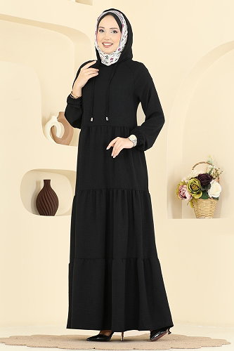 moda selvim Dress 5635ZNN863 Black - Thumbnail