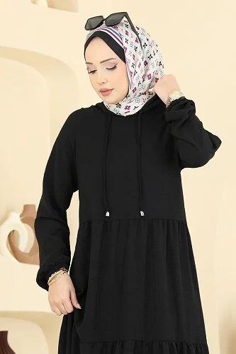 moda selvim الفستان أسود 5635ZNN863 - Thumbnail