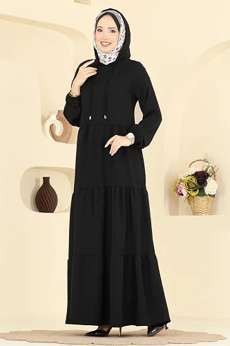 moda selvim الفستان أسود 5635ZNN863 - Thumbnail