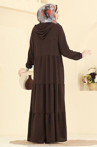 moda selvim Dress 5635ZNN863 Brown - Thumbnail