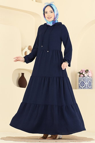 moda selvim الفستان كحلي 5635ZNN863 - Thumbnail