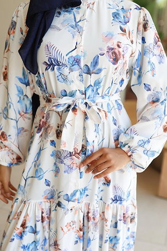 moda selvim الفستان أزرق 563BRZK1151 - Thumbnail