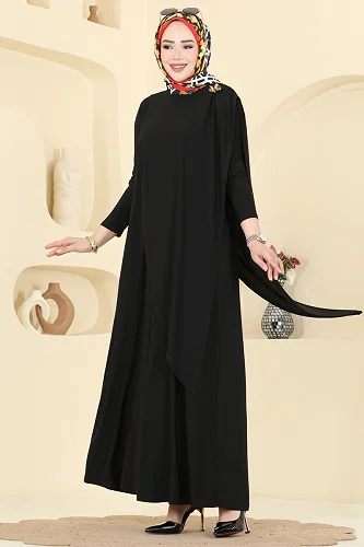 moda selvim Dress 5640ZNN863 Black - Thumbnail