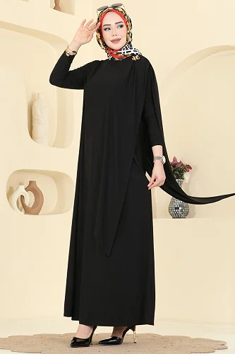 moda selvim Dress 5640ZNN863 Black - Thumbnail