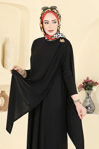 moda selvim Dress 5640ZNN863 Black - Thumbnail
