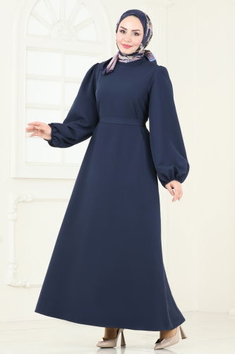 moda selvim Dress 5648EDF311 Navy Blue - Thumbnail