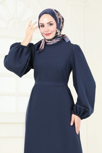 moda selvim Dress 5648EDF311 Navy Blue - Thumbnail