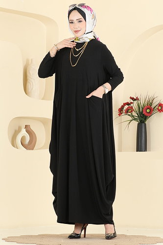 moda selvim Dress 5656ZNNK1102 Black - Thumbnail