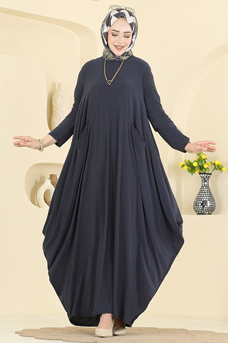 moda selvim Dress 5656ZNNK1102 Dark Anthracite - Thumbnail