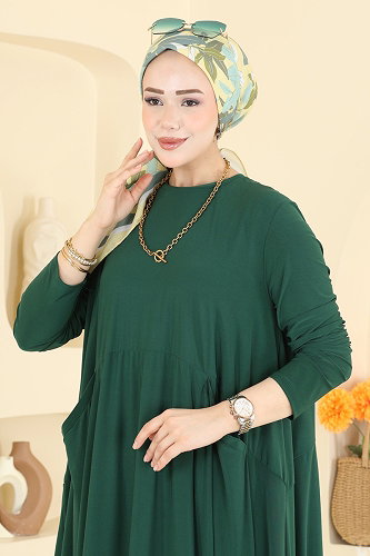 moda selvim الفستان زيتي 5656ZNNK1102 - Thumbnail