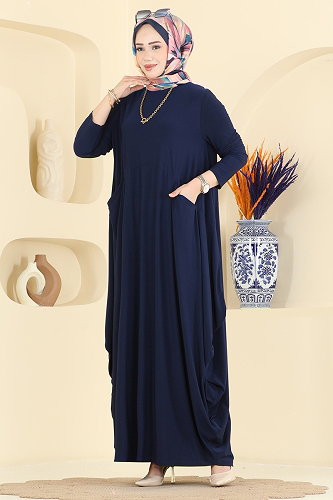 moda selvim الفستان كحلي 5656ZNNK1102 - Thumbnail