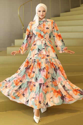 B.R.Z.K. - Dress 565BRZK1151 Pattern3 Oranj