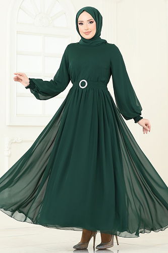 moda selvim الفستان زيتي 5672EDF311 - Thumbnail